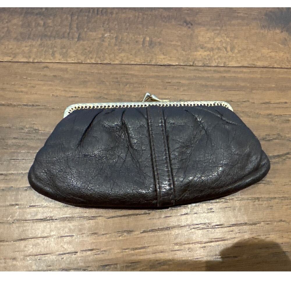 Vintage 90s French Parisian Lamb Skin Leather Wallet Brown Women's